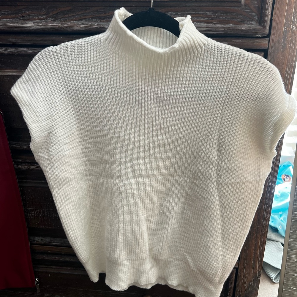 White Sleeveless Sweater